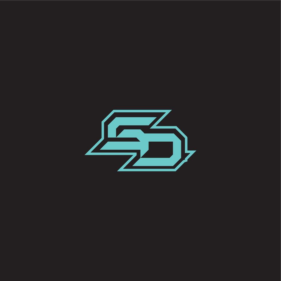 dynamic gaming monogram logo sporty and bold concept SD blue esport letter vector