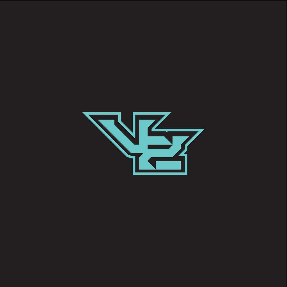 sporty and bold concept VZ dynamic gaming monogram logo letter blue esport vector