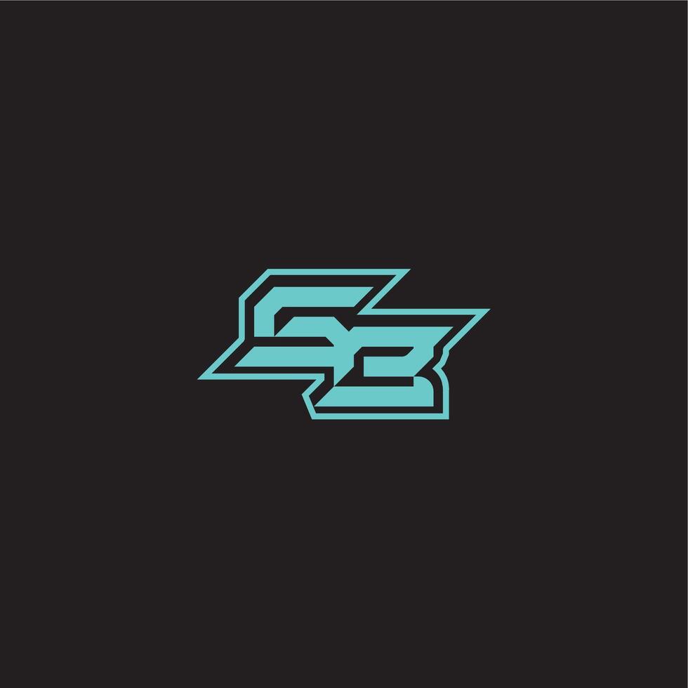 dynamic gaming monogram logo sporty and bold concept SB blue esport letter vector