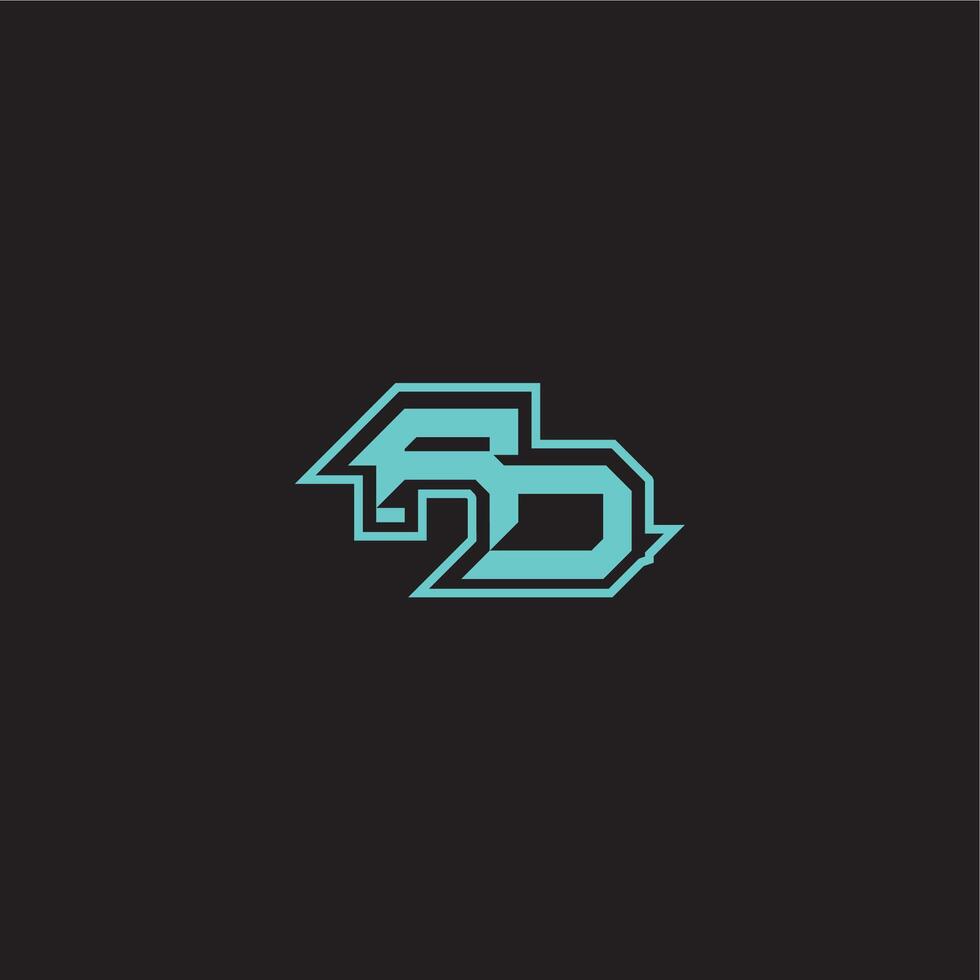 dynamic gaming monogram logo sporty and bold concept RD blue esport letter vector