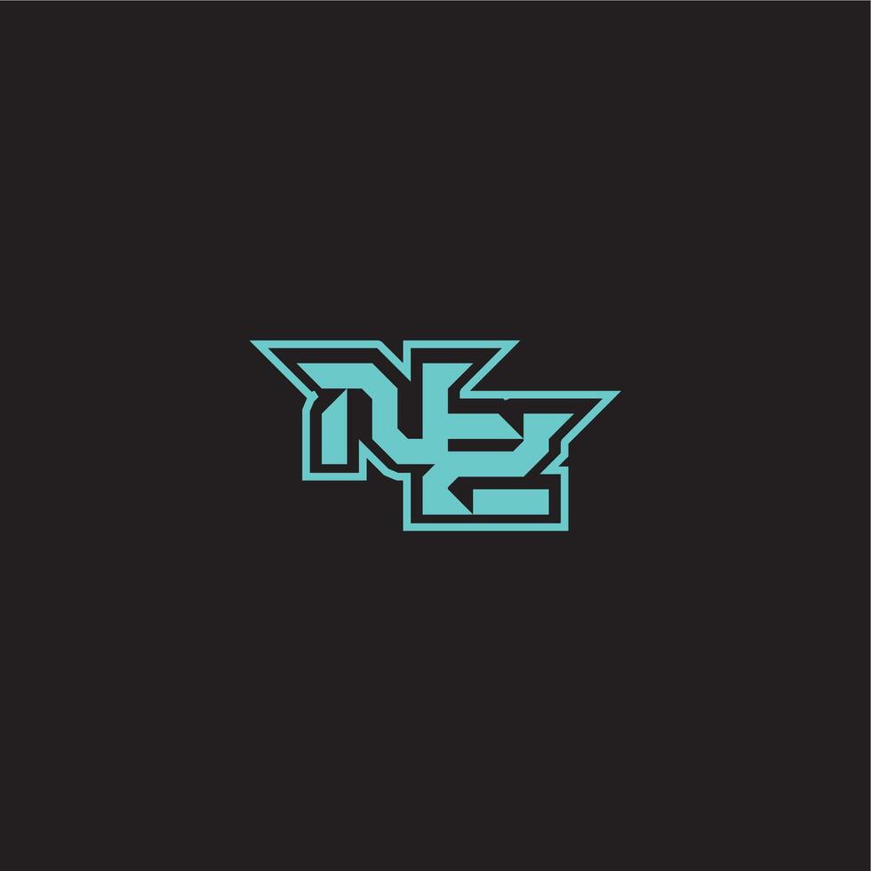 dynamic gaming monogram logo sporty and bold concept NZ blue esport letter vector