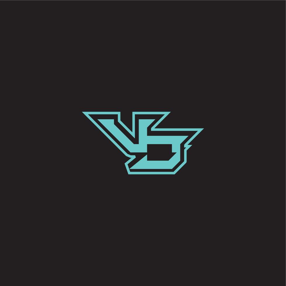 sporty and bold concept VJ dynamic gaming monogram logo letter blue esport vector