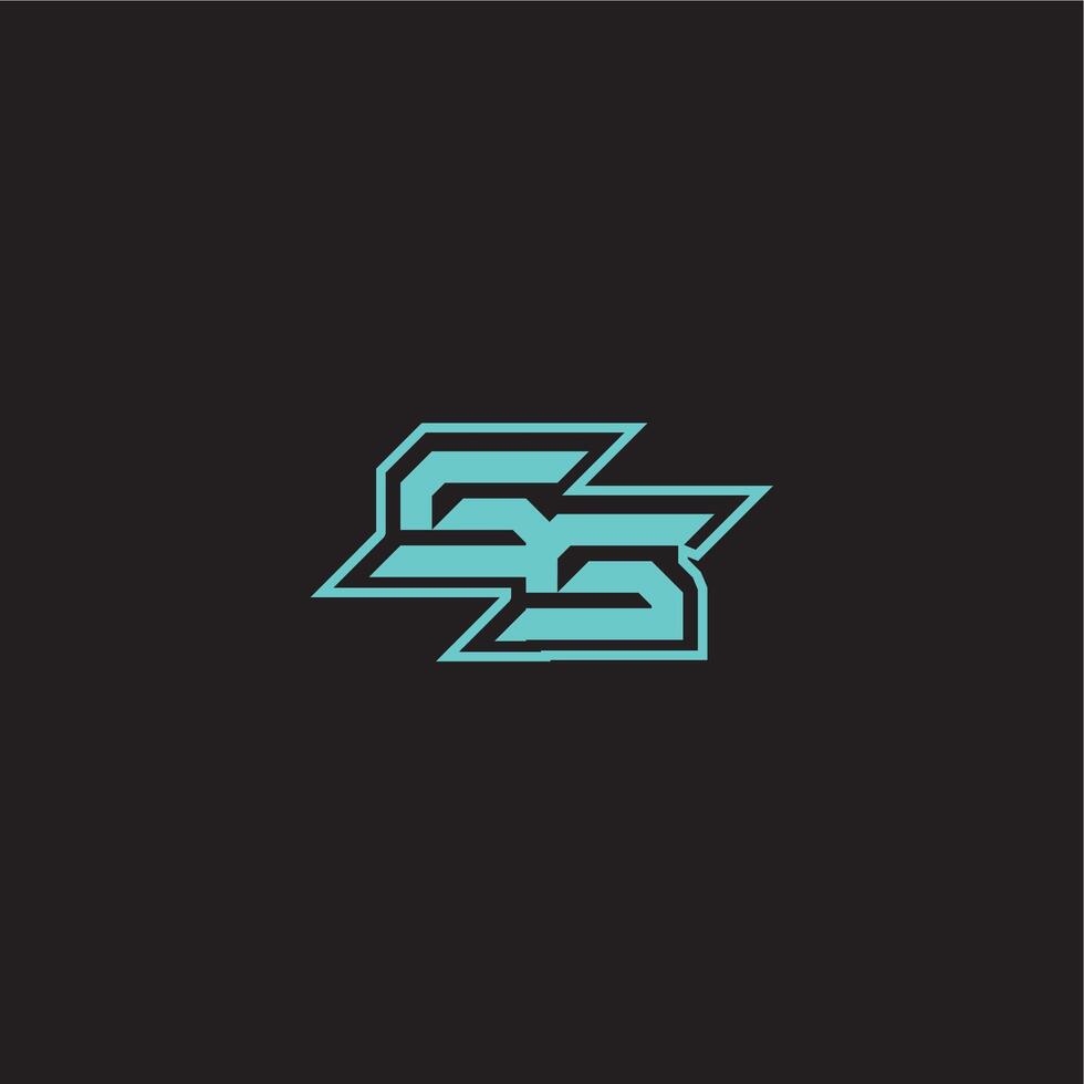 dynamic gaming monogram logo sporty and bold concept SS blue esport letter vector