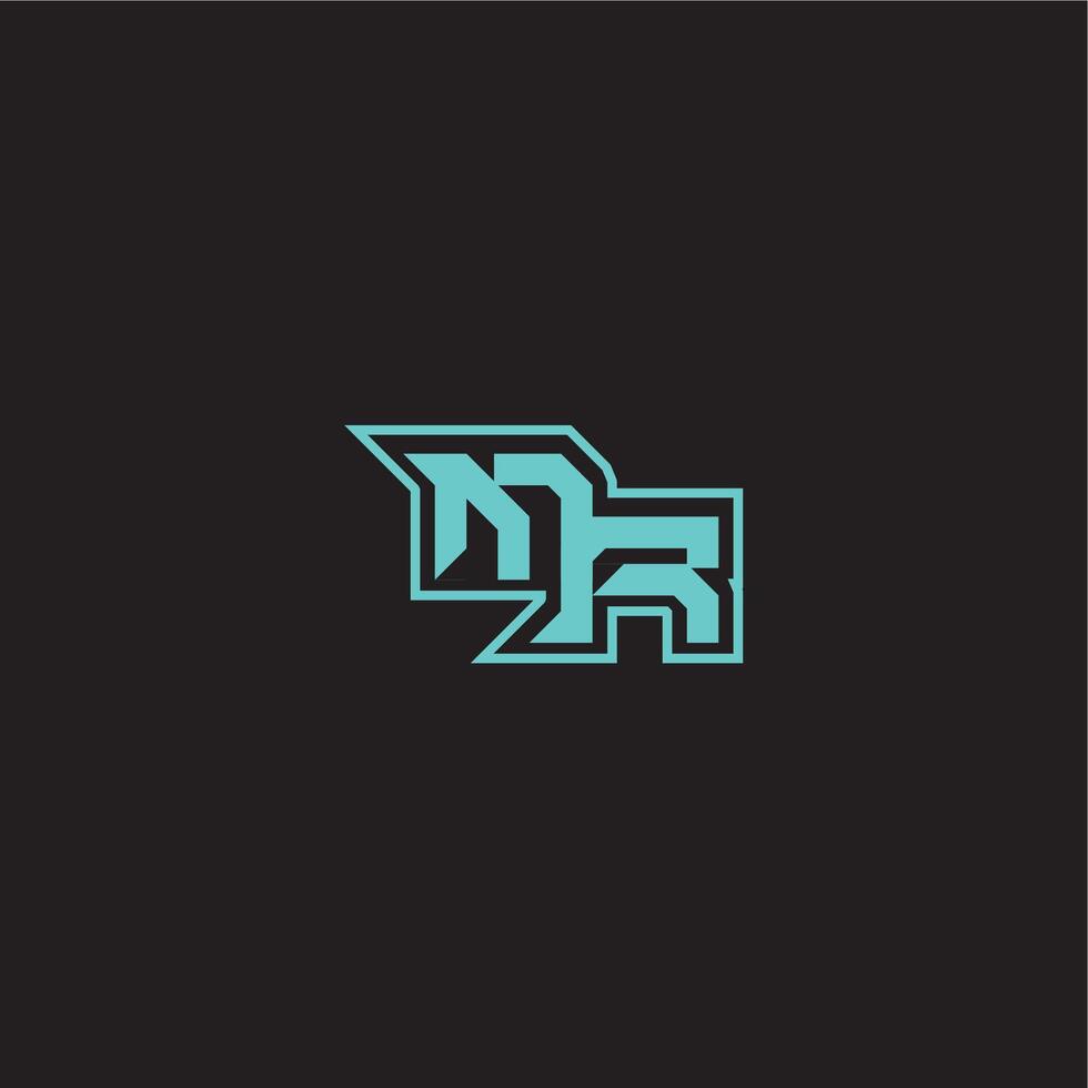 dynamic gaming monogram logo sporty and bold concept MR blue esport letter vector