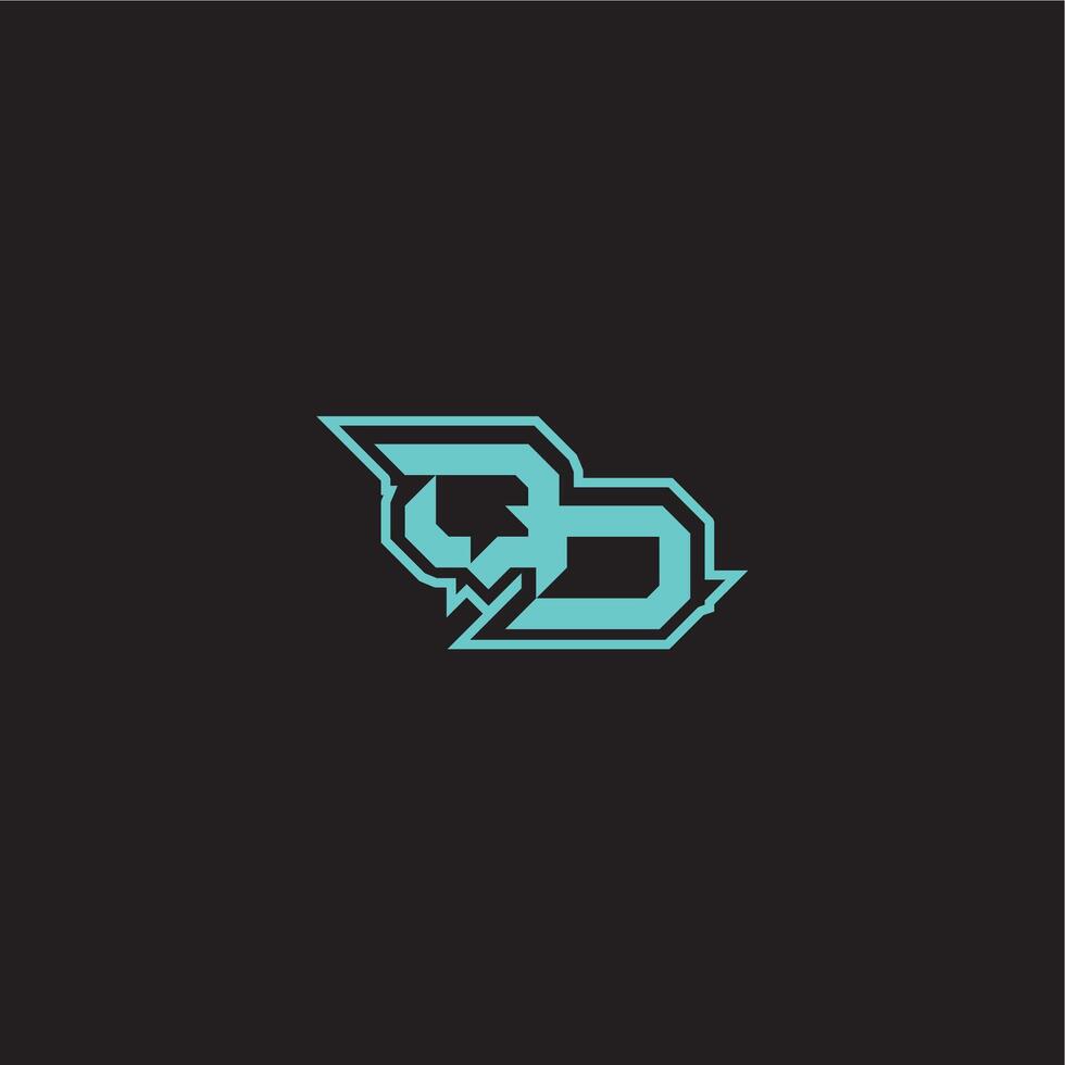 dynamic gaming monogram logo sporty and bold concept QD blue esport letter vector