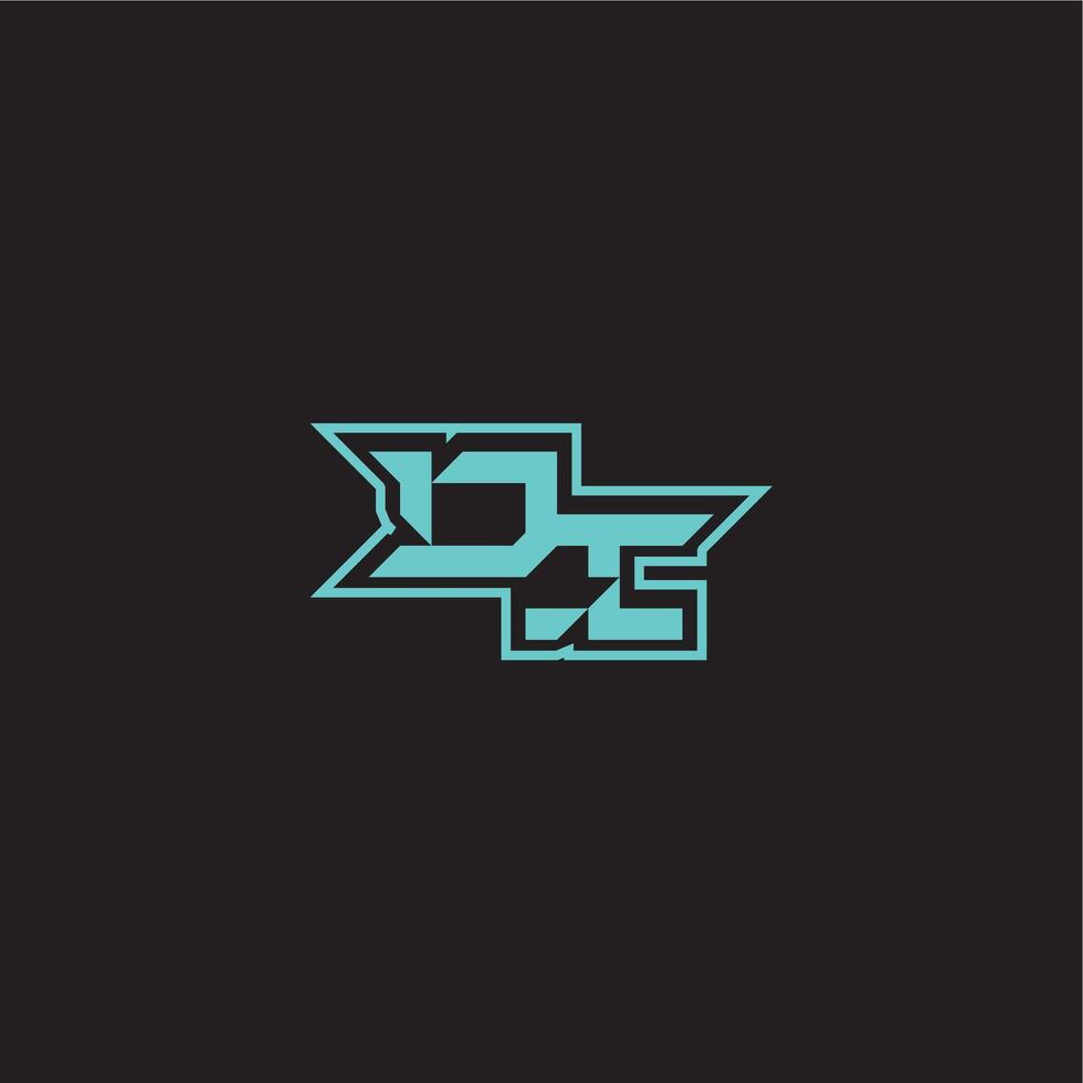 dynamic gaming monogram logo sporty and bold concept DI blue esport letter vector