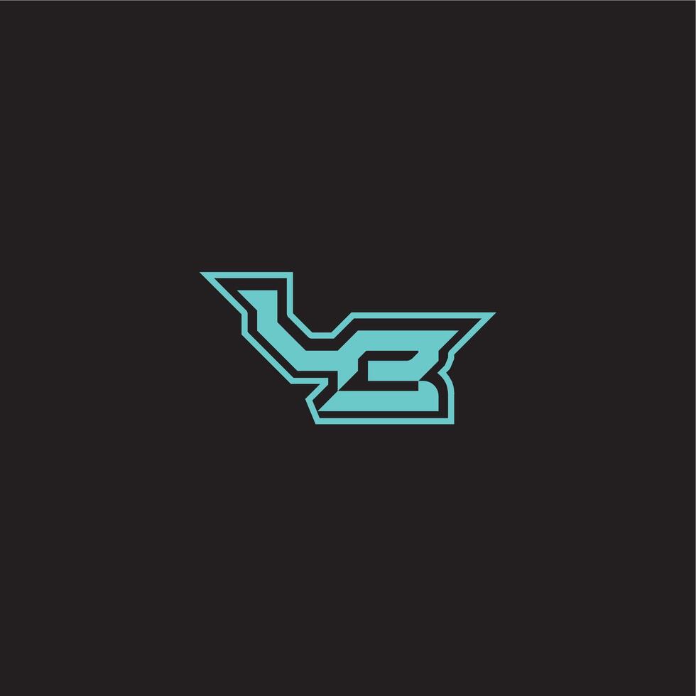 dynamic gaming monogram logo sporty and bold concept LB blue esport letter vector