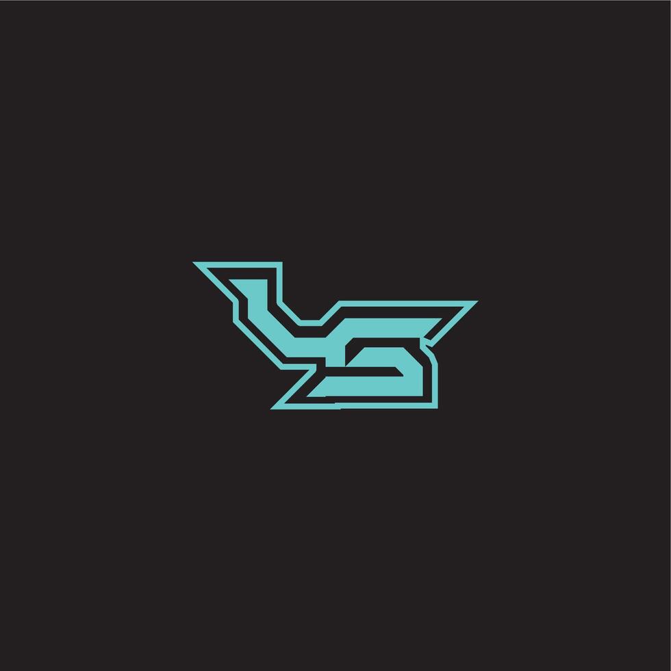 dynamic gaming monogram logo sporty and bold concept LS blue esport letter vector