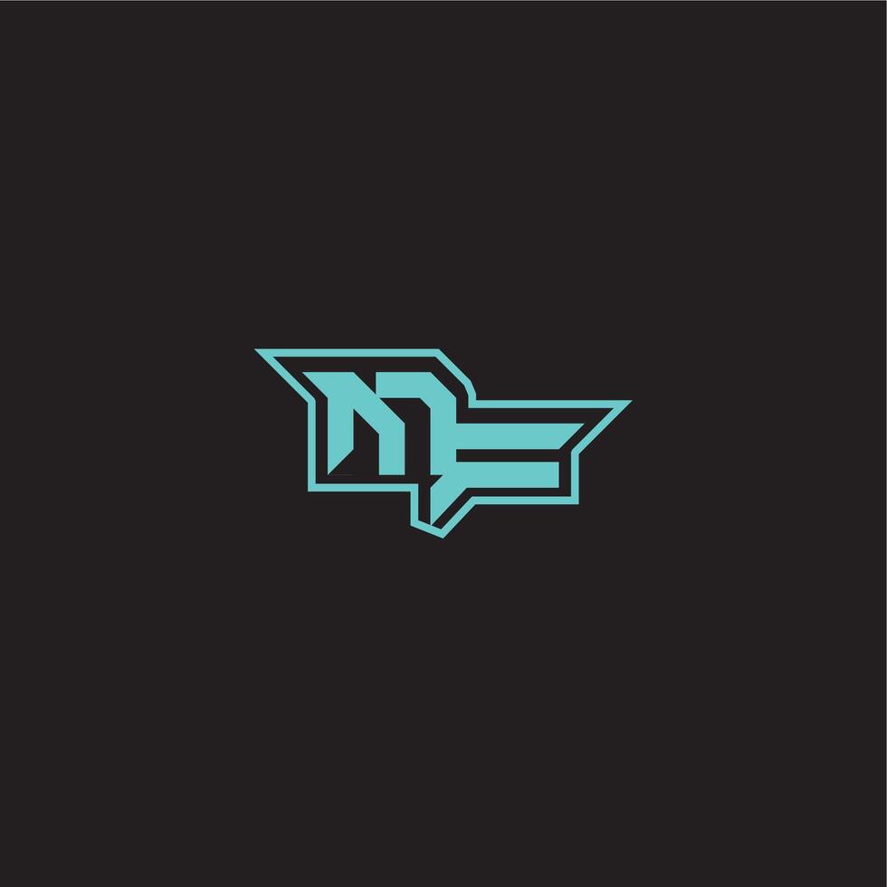dynamic gaming monogram logo sporty and bold concept MF blue esport letter vector