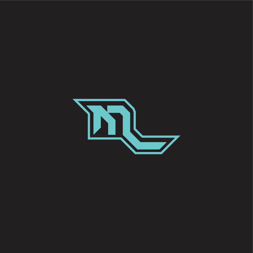 dynamic gaming monogram logo sporty and bold concept ML blue esport letter vector