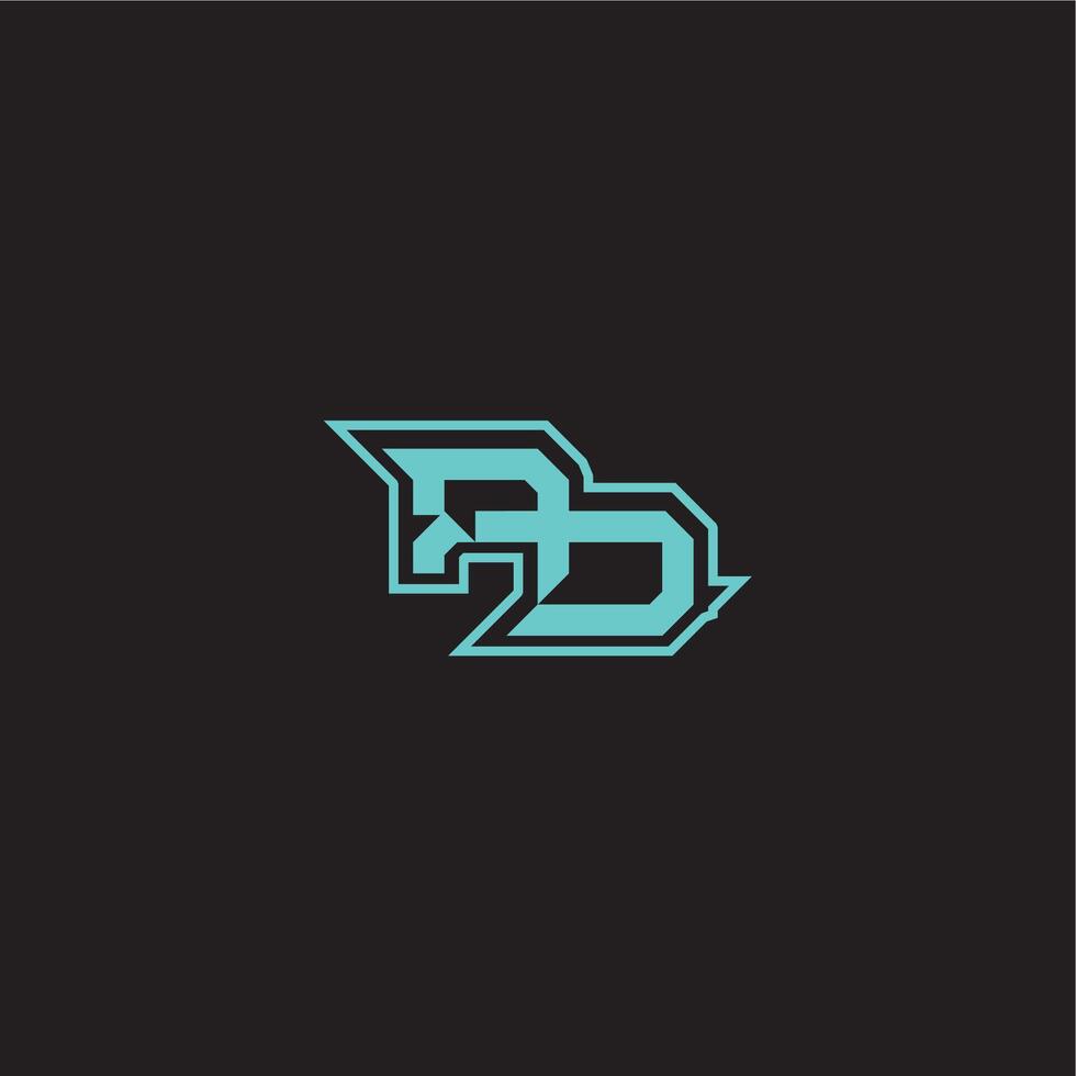 dynamic gaming monogram logo sporty and bold concept PD blue esport letter vector