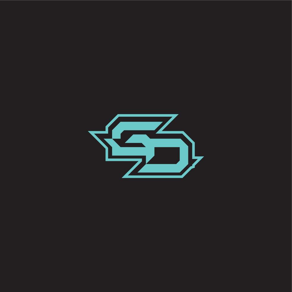 blue esport dynamic gaming monogram logo letter sporty and bold concept GD vector