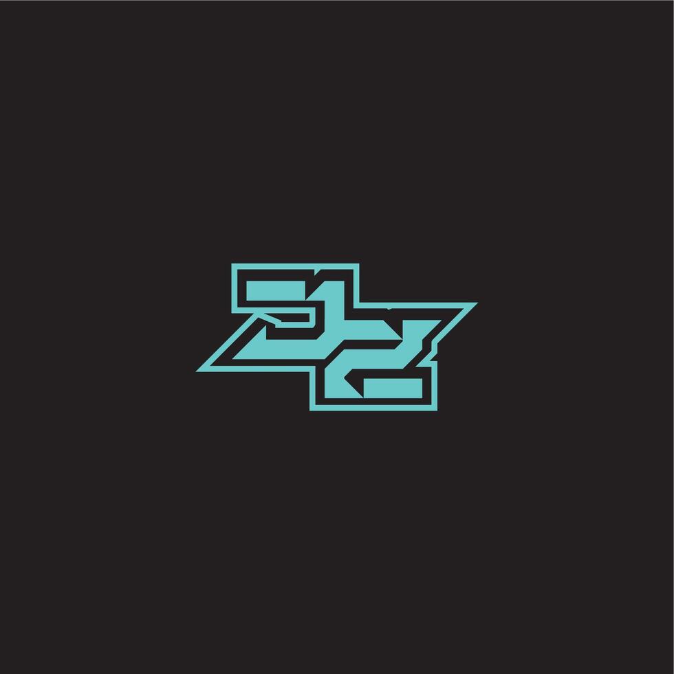 blue esport dynamic gaming monogram logo letter sporty and bold concept JZ vector