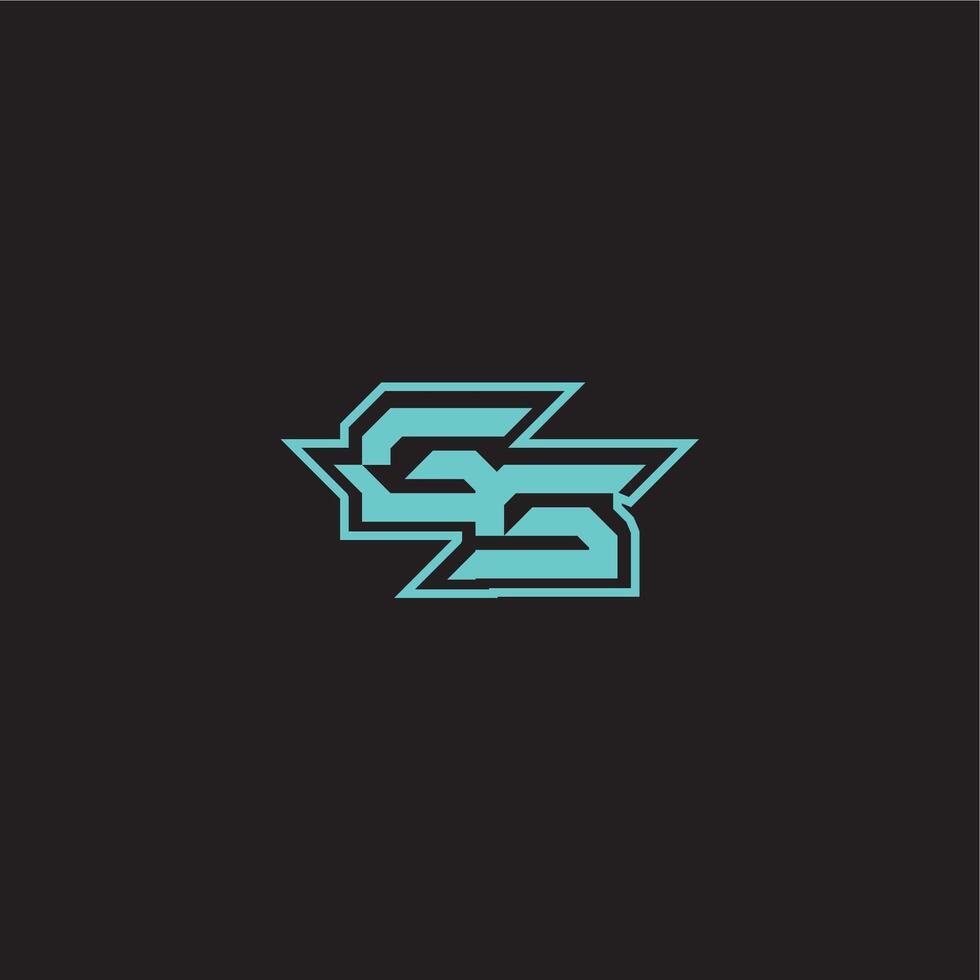 blue esport dynamic gaming monogram logo letter sporty and bold concept GS vector