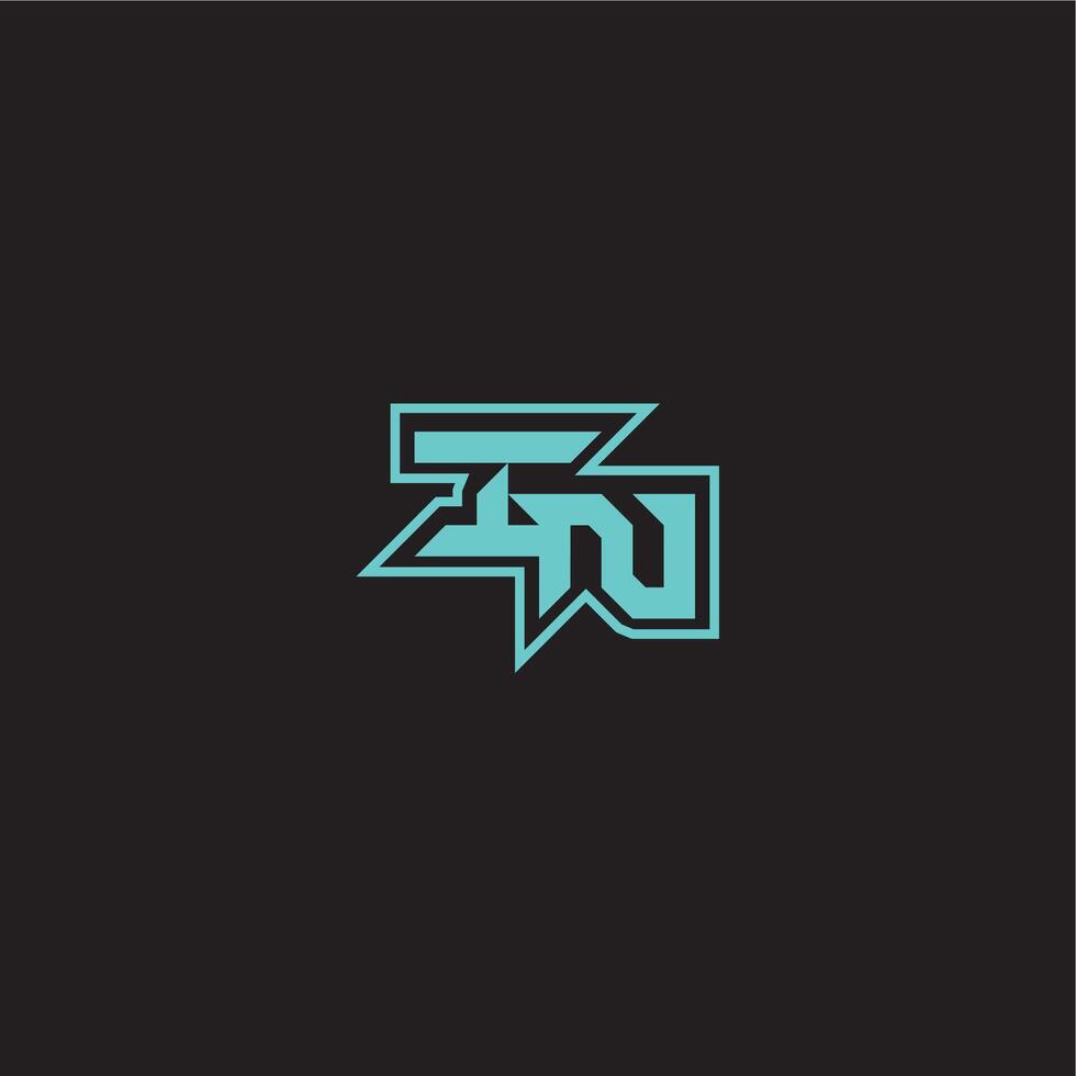 blue esport dynamic gaming monogram logo letter sporty and bold concept IN vector