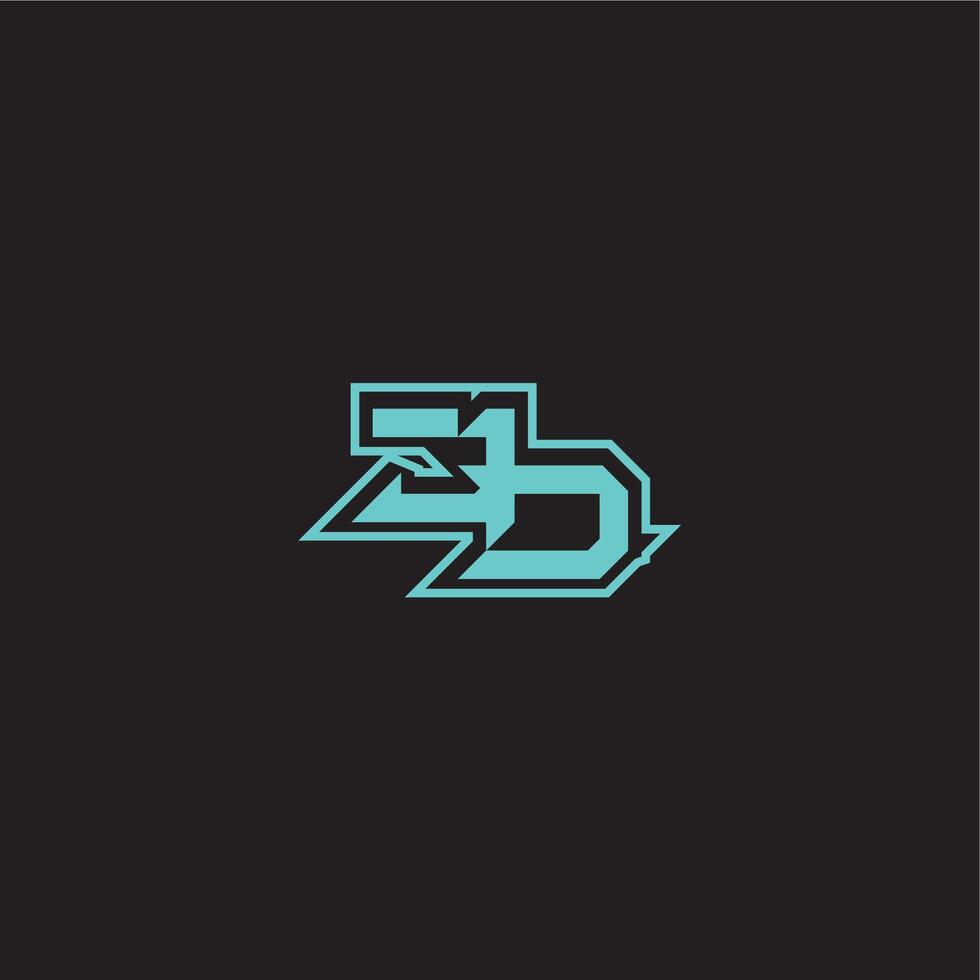 blue esport dynamic gaming monogram logo letter sporty and bold concept JD vector