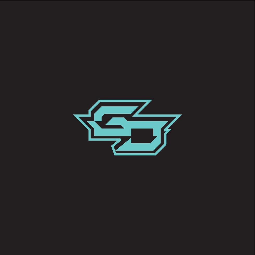 blue esport dynamic gaming monogram logo letter sporty and bold concept GJ vector