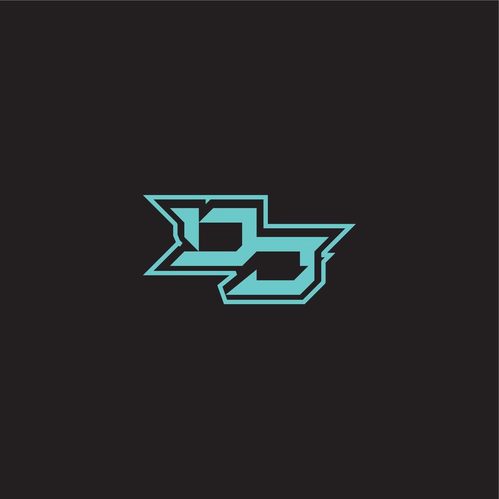 blue esport DJ sporty and bold concept dynamic gaming monogram logo letter vector