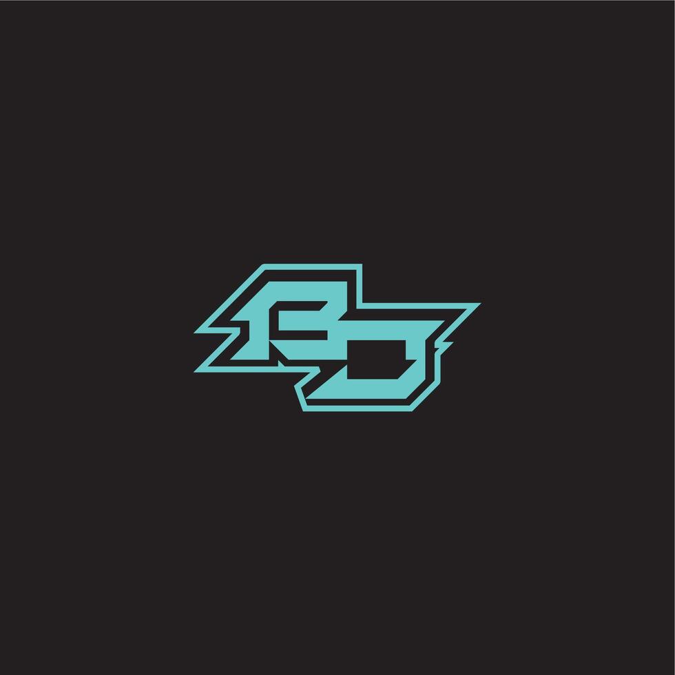 dynamic gaming monogram logo sporty and bold concept BJ blue esport letter vector