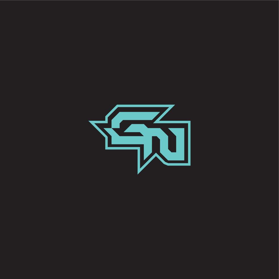 blue esport dynamic gaming monogram logo letter sporty and bold concept GN vector