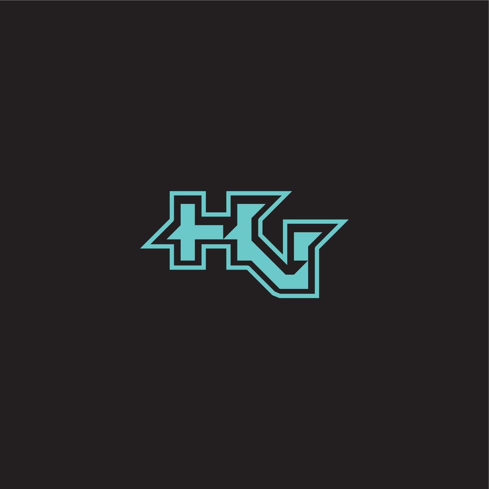 blue esport dynamic gaming monogram logo letter sporty and bold concept HV vector