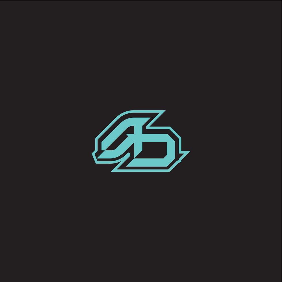 dynamic gaming monogram logo sporty and bold concept AD blue esport letter vector