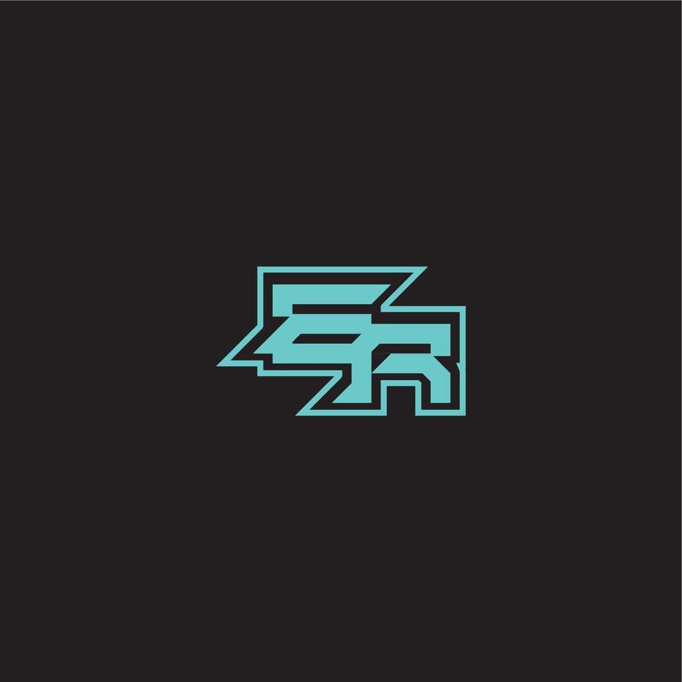blue esport ER sporty and bold concept dynamic gaming monogram logo letter vector