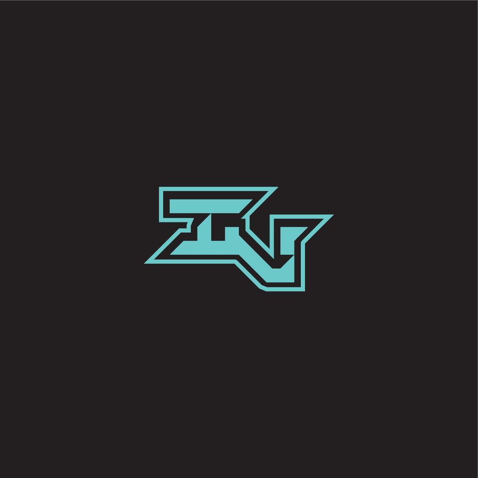 blue esport dynamic gaming monogram logo letter sporty and bold concept IV vector