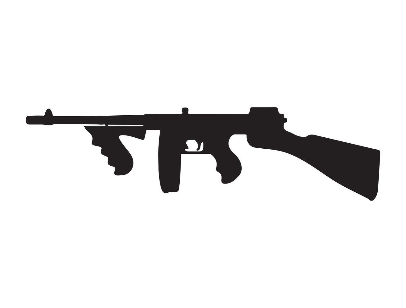 Thompson M1921 submachine gun silhouette vector