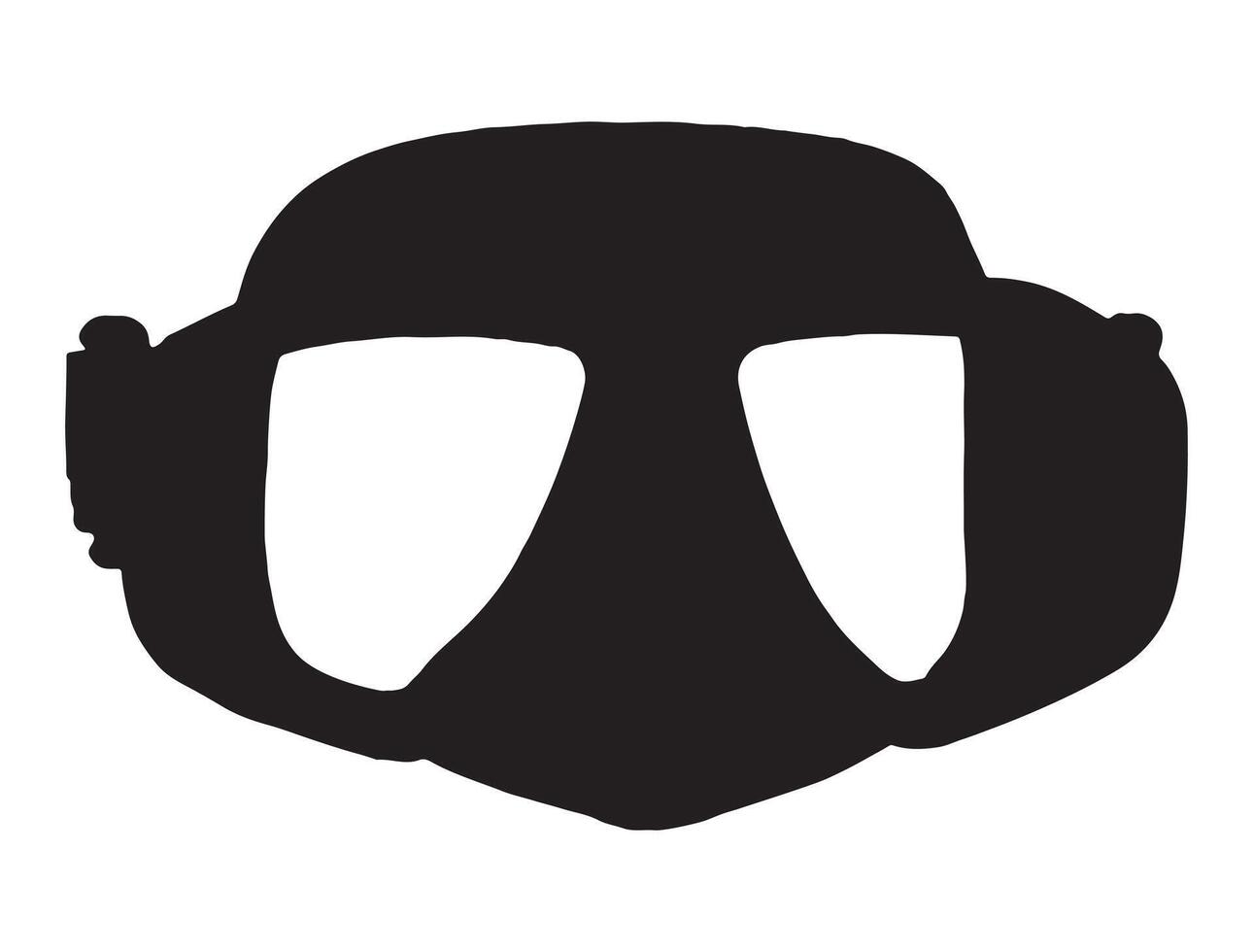 Snorkeling diving mask silhouette vector