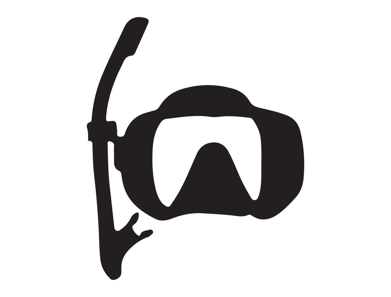 Snorkel mask silhouette vector