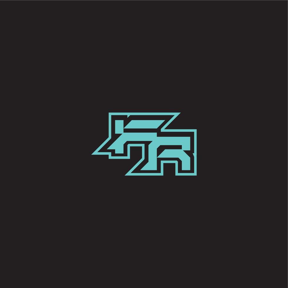 blue esport FR sporty and bold concept dynamic gaming monogram logo letter vector