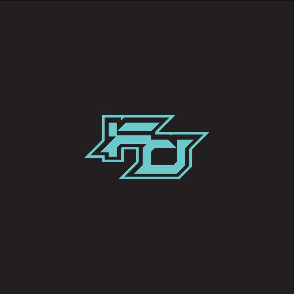 blue esport FO sporty and bold concept dynamic gaming monogram logo letter vector