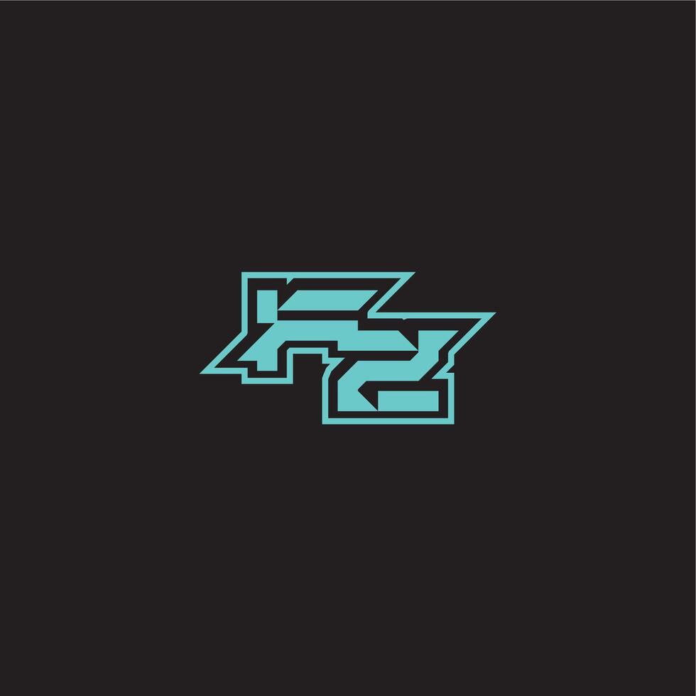 blue esport FZ sporty and bold concept dynamic gaming monogram logo letter vector