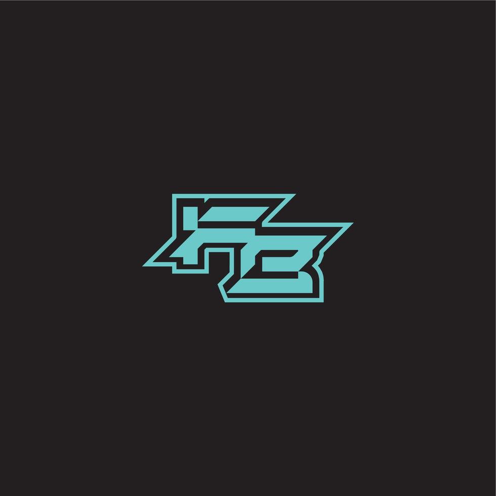 blue esport FB sporty and bold concept dynamic gaming monogram logo letter vector