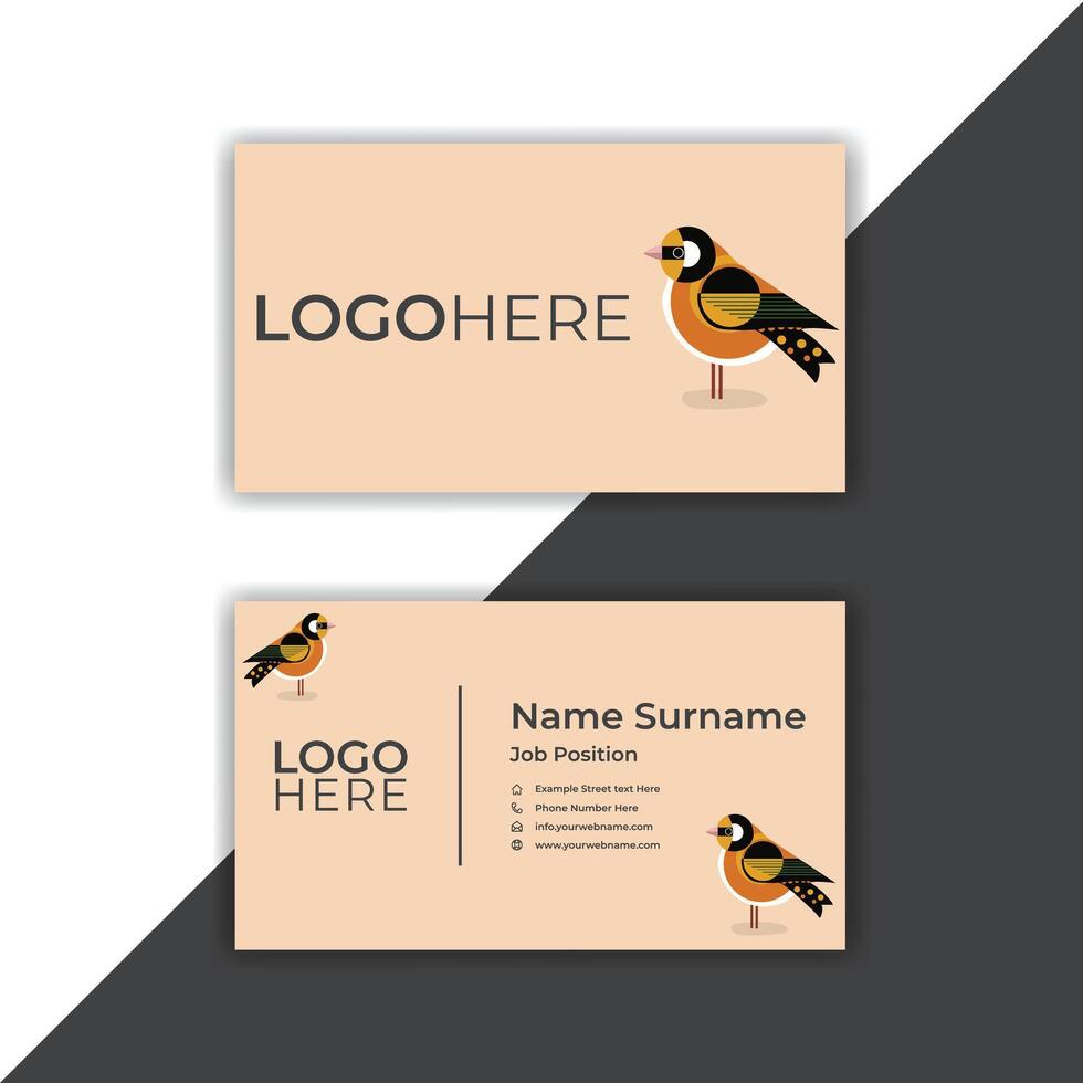 bird view business card. vector
