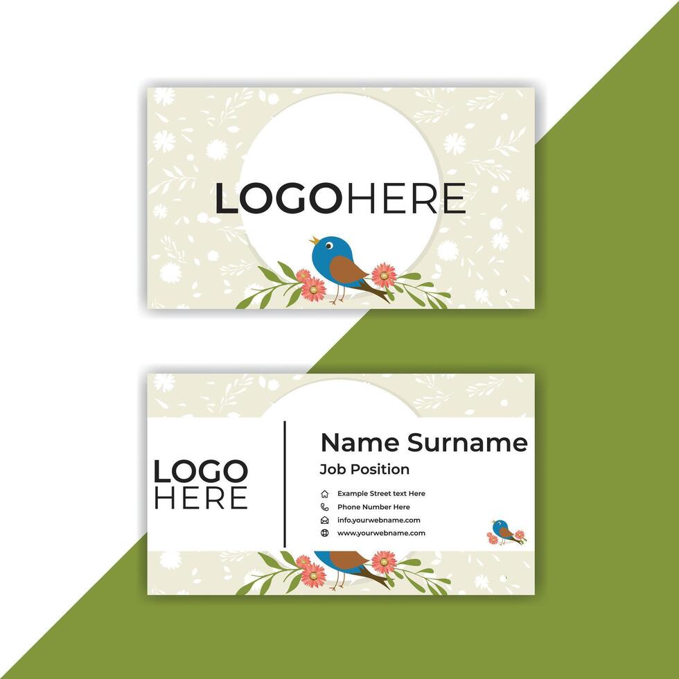 Print bird view business card. vector