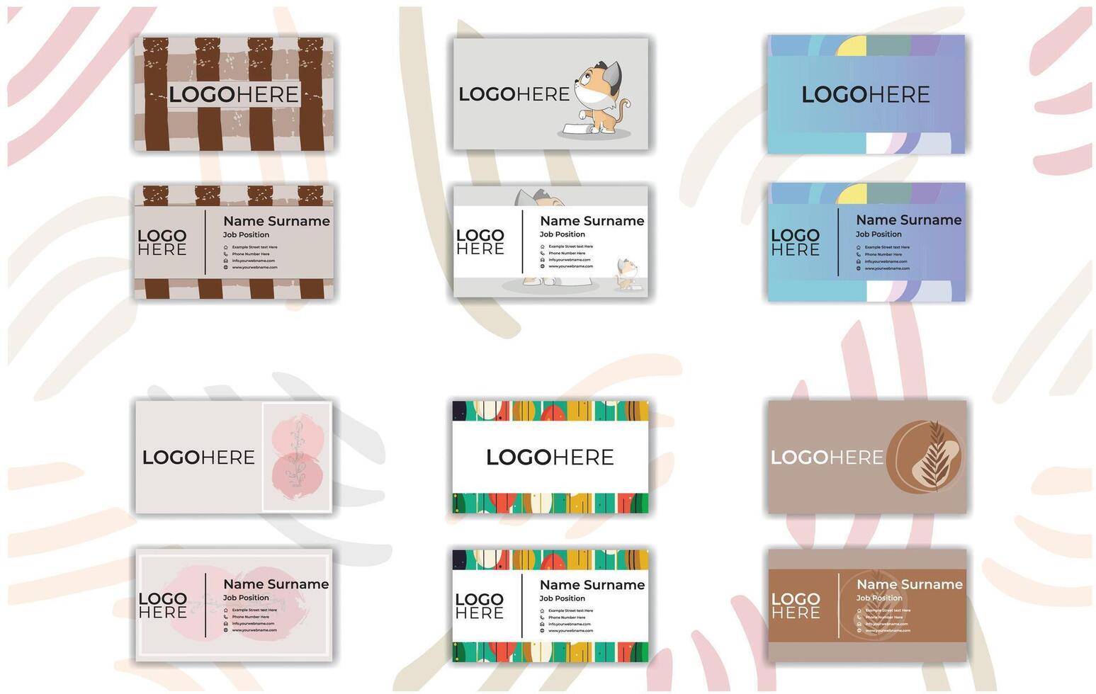 Double Sided Business Card Templates. vector
