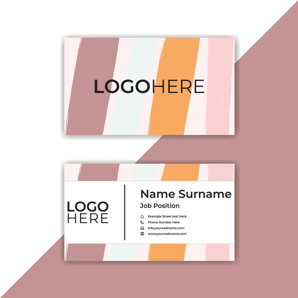 Abstracts contain business card design with modern pattern. vector