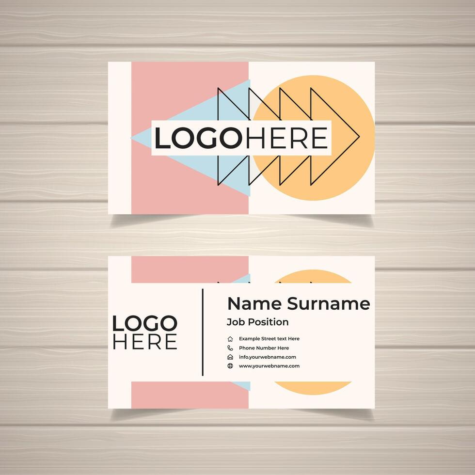 Abstracts contain business card design with modern pattern. vector