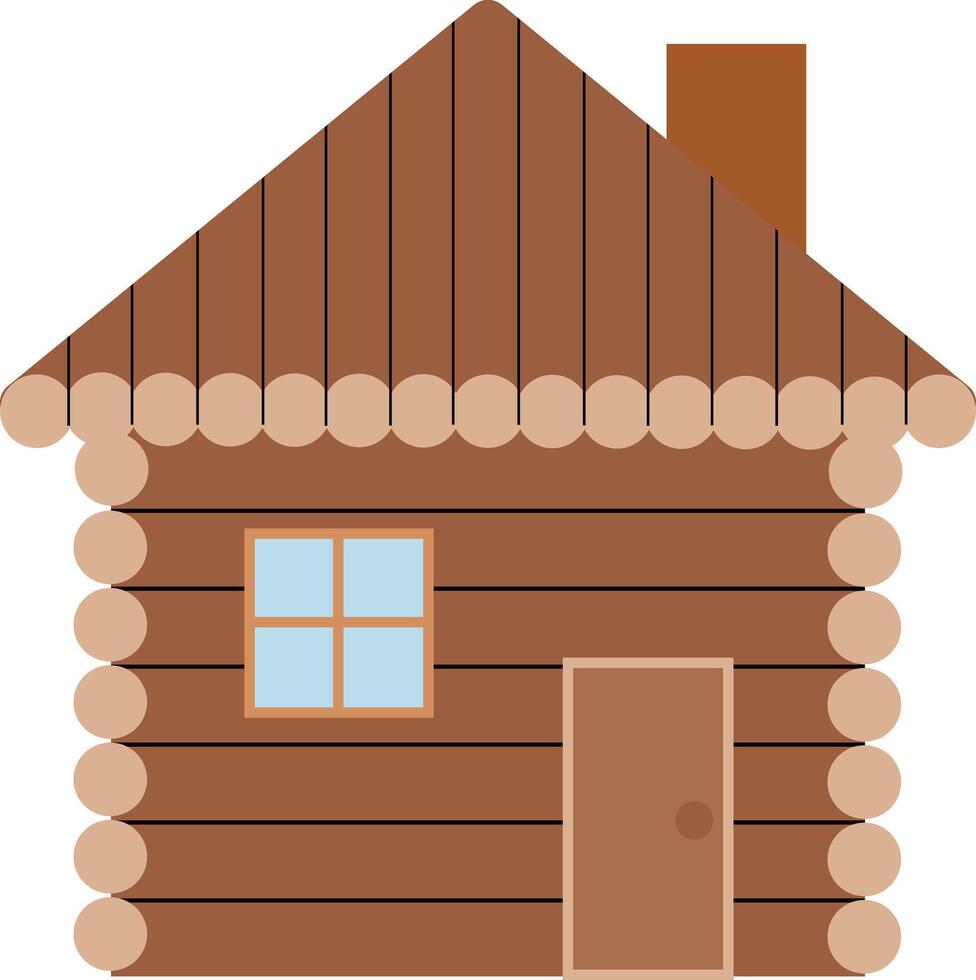 Wooden house icon. Log cabin sign. Chalet symbol. flat style. vector