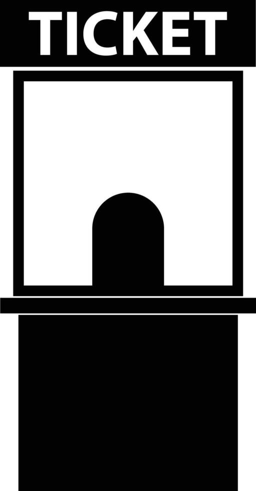 Kiosk with tickets icon. Event ticket office black sign. Kiosk selling concert tickets symbol. flat style. vector