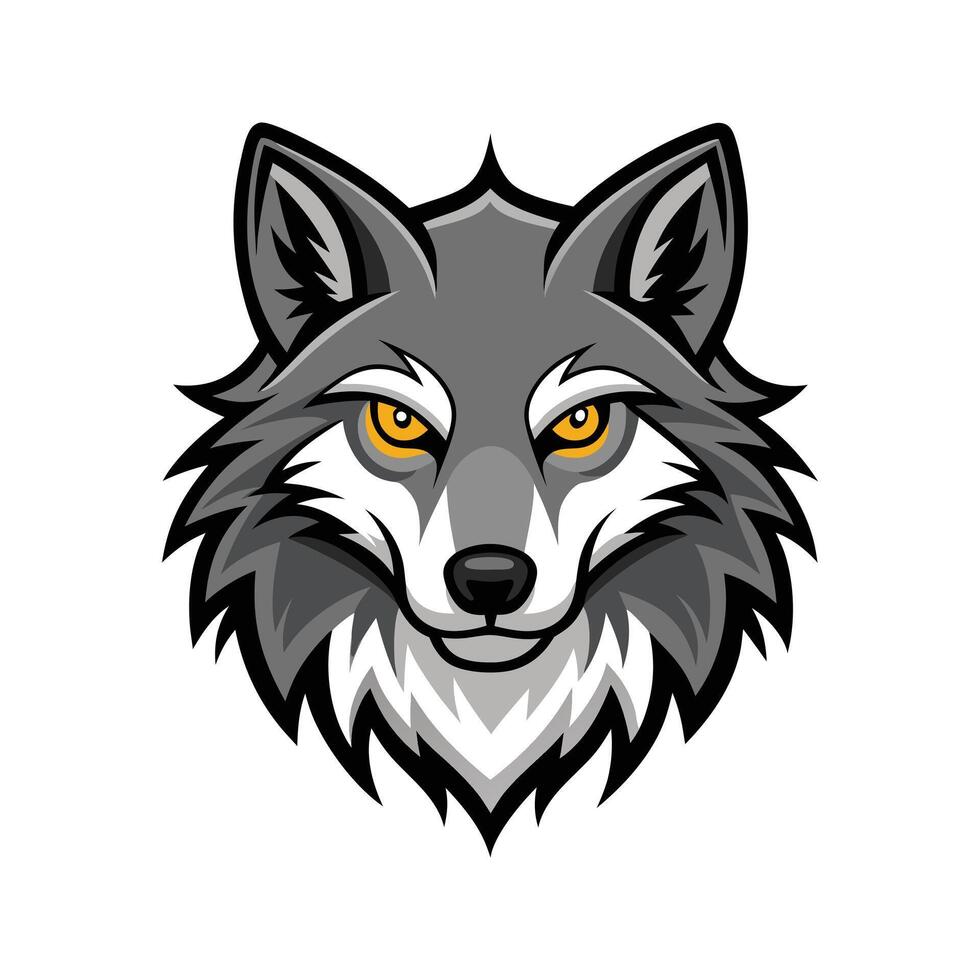 Wolf head Abstract colorful illustration design vector