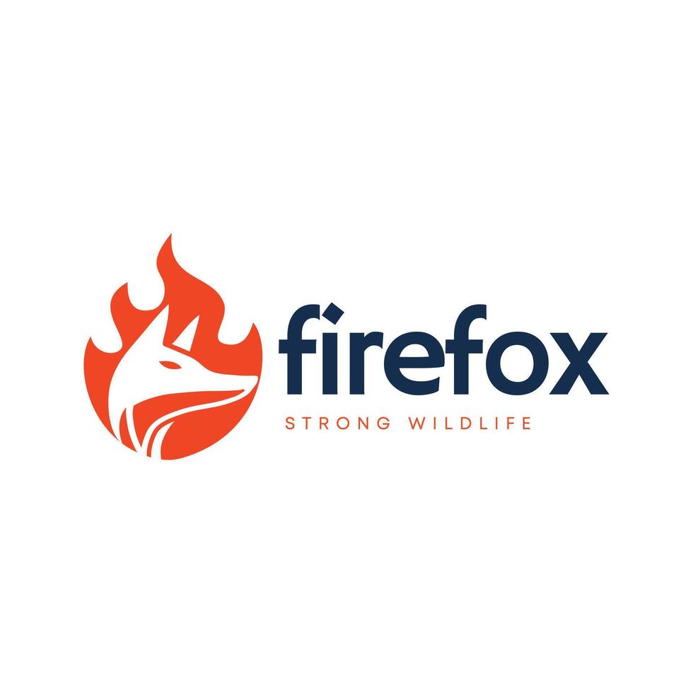 firefox strong wildlife logo design vector