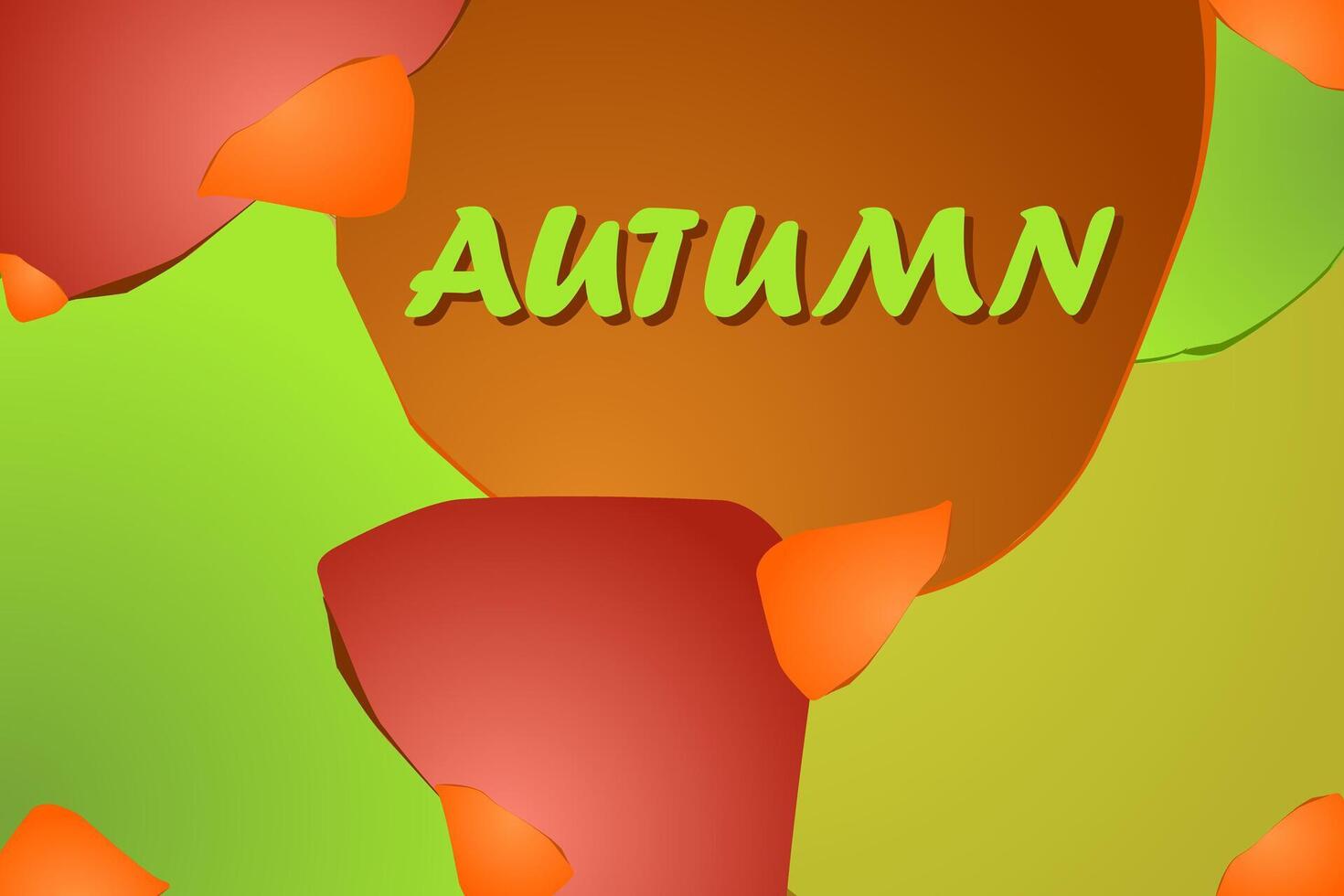 Autumn background with colourful shapes and lettering. Horizontal background in bright autumn colours. Text. vector