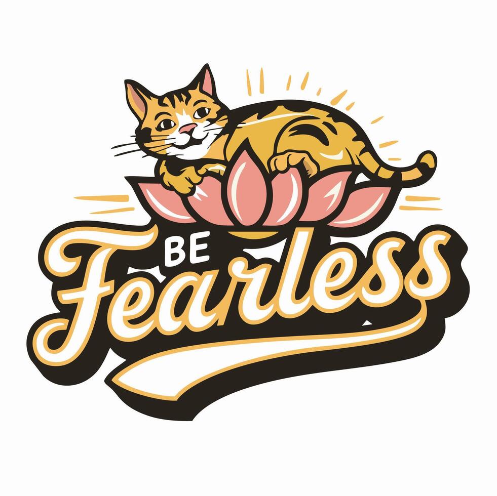 be fearless cat logo vector