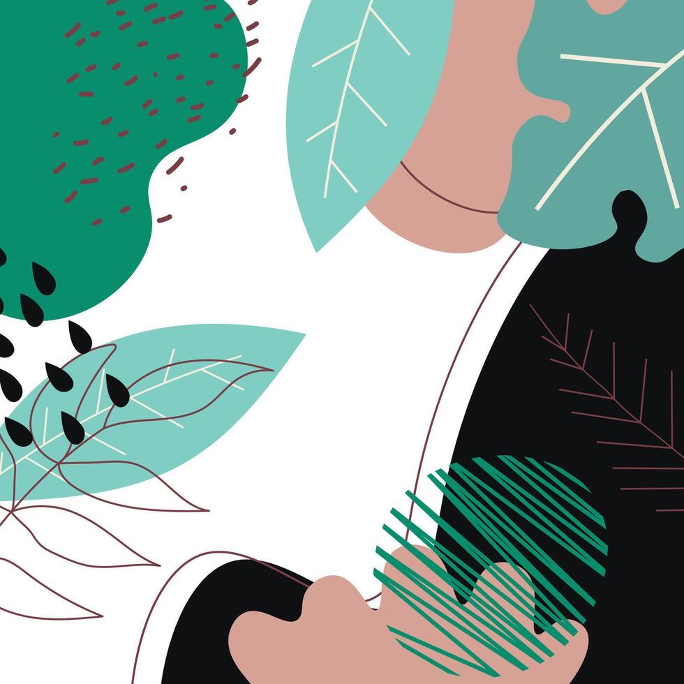 Hand drawing nature shape background. vector