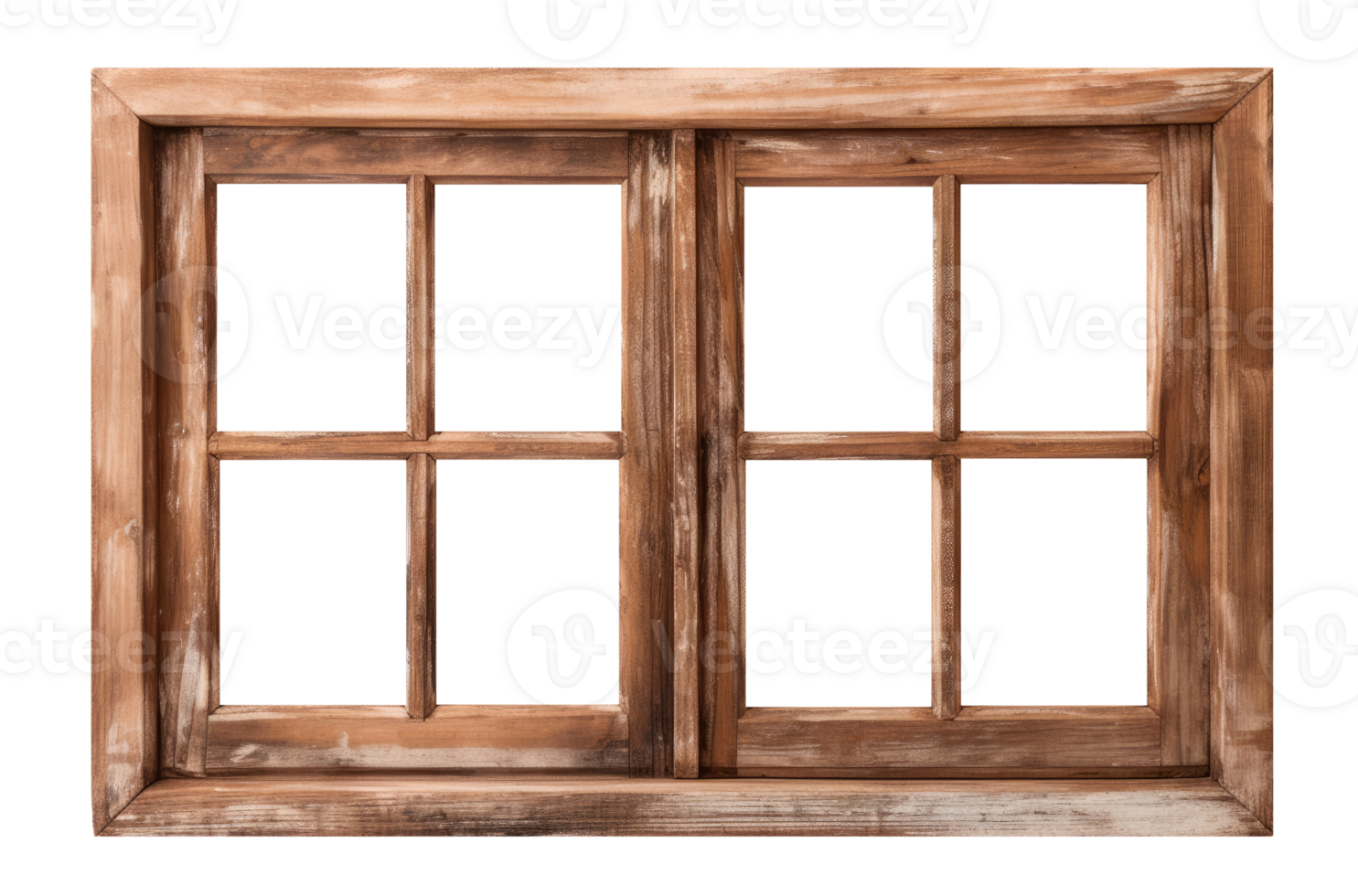 Wooden window isolated on transparent background png