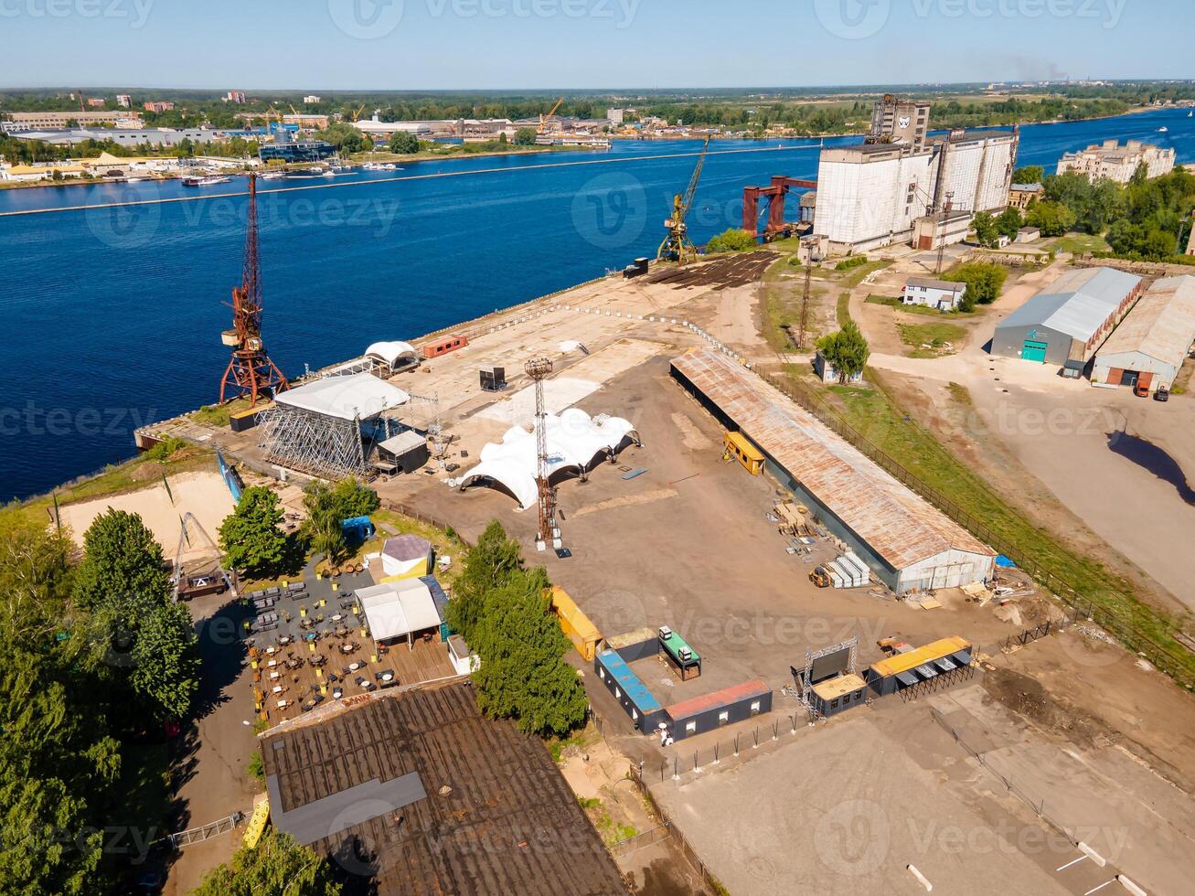Aerial view of Riga port and Adrejosta, showcasing the modernity and potential of the port facilities in Latvia photo