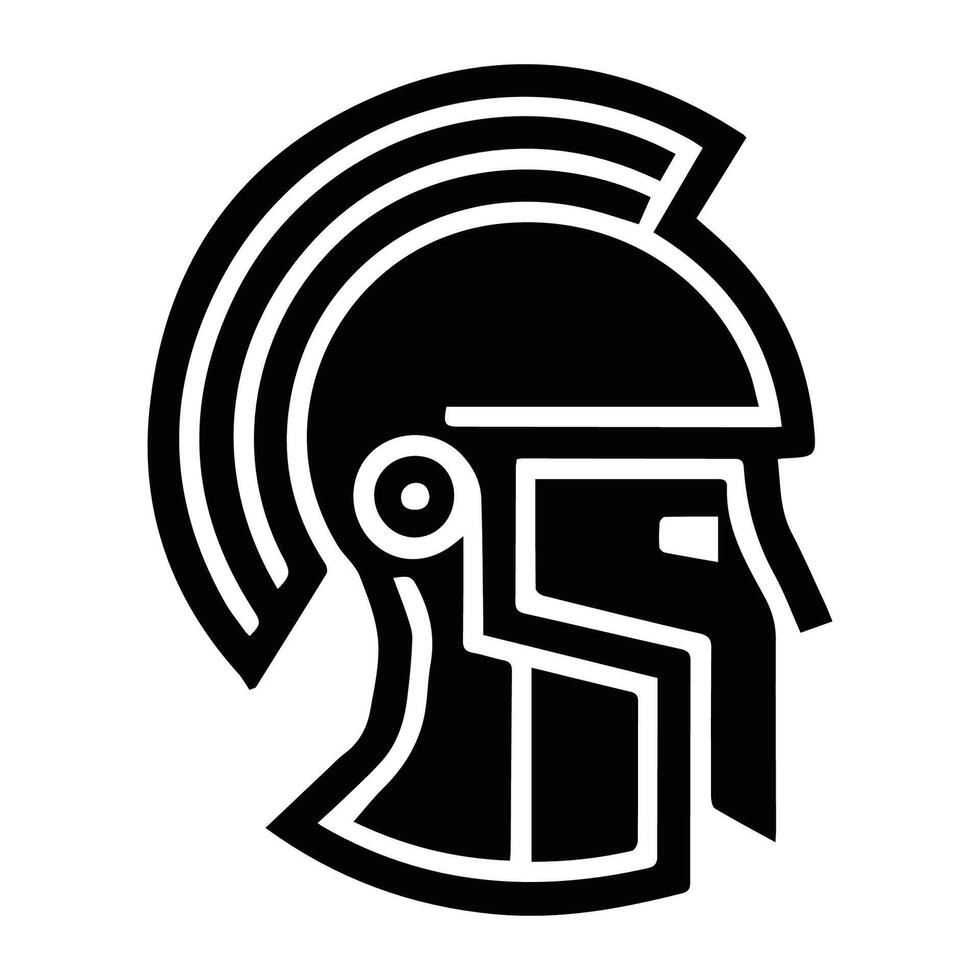 Illustration of a Spartan Helmet Icon vector
